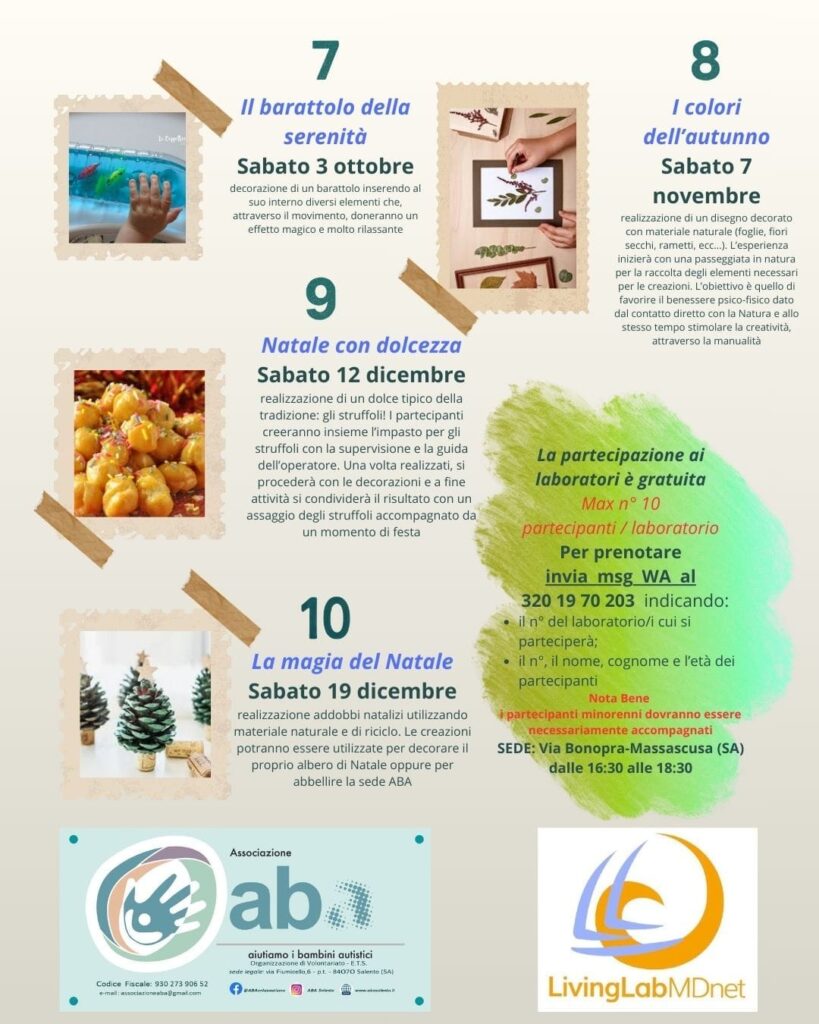 Natura, creatività e inclusione: le iniziative autunnali e invernali dell'Associazione ABA