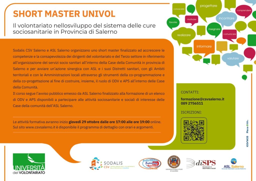 Il volontariato nello sviluppo del sistema delle cure sociosanitarie in Provincia di Salerno