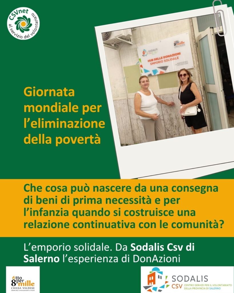 Giornata Mondiale per l'Eliminazione della Povertà: L'esperienza